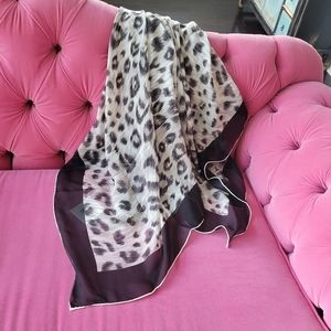 Vintage Leopard Print silk chiffon scarf